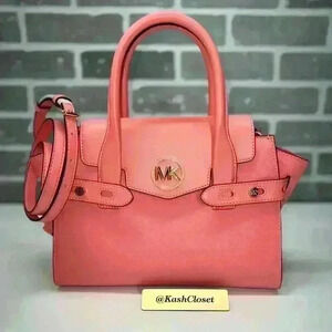 Michael Kors Carmen Satchel Bag MK Medium Grapefruit